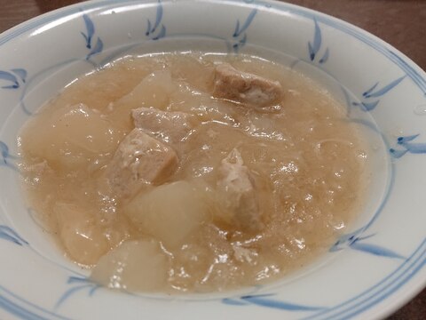 蕪と鶏ミンチの中華スープ煮